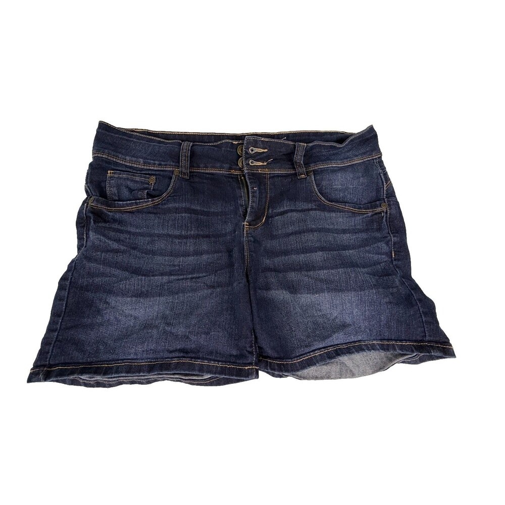 Shorty Womens Size 14 Dark Wash Denim Jean Shorts 5" Inseam Pockets